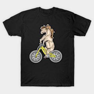 Funny Horse Lover Gift Bicycle Horse Riding T-Shirt